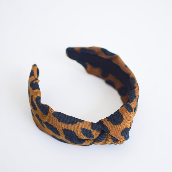 Leopard Headband, Knot Headband, Comfy Headbands, Knotted Headband, Pincord Fabric, Animal Print Headband