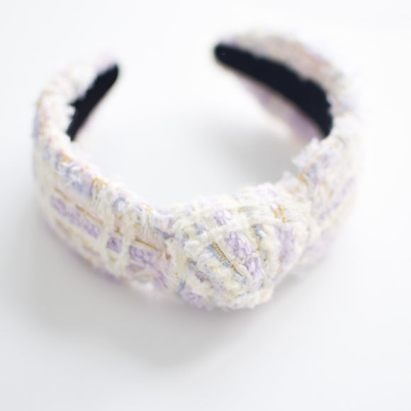 Tweed Lavender Headband, Knotted Women's Headband, Knot Headband