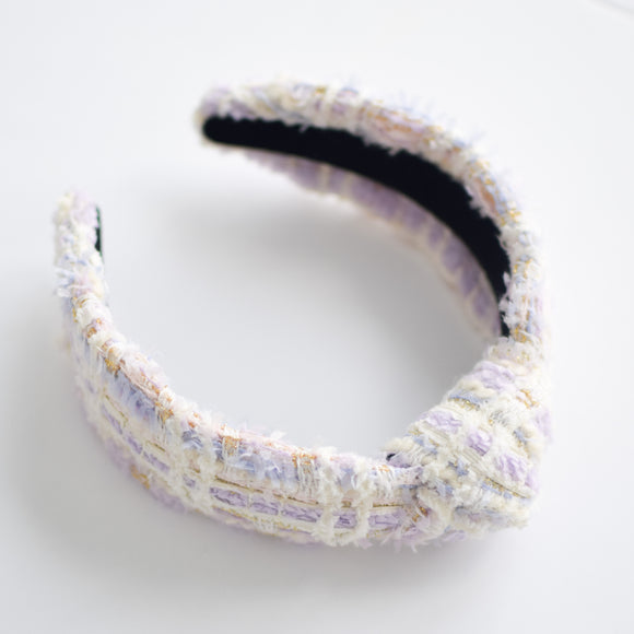 Tweed Knot Headband, Lavender Tweed Headband, Comfy Knot Headband